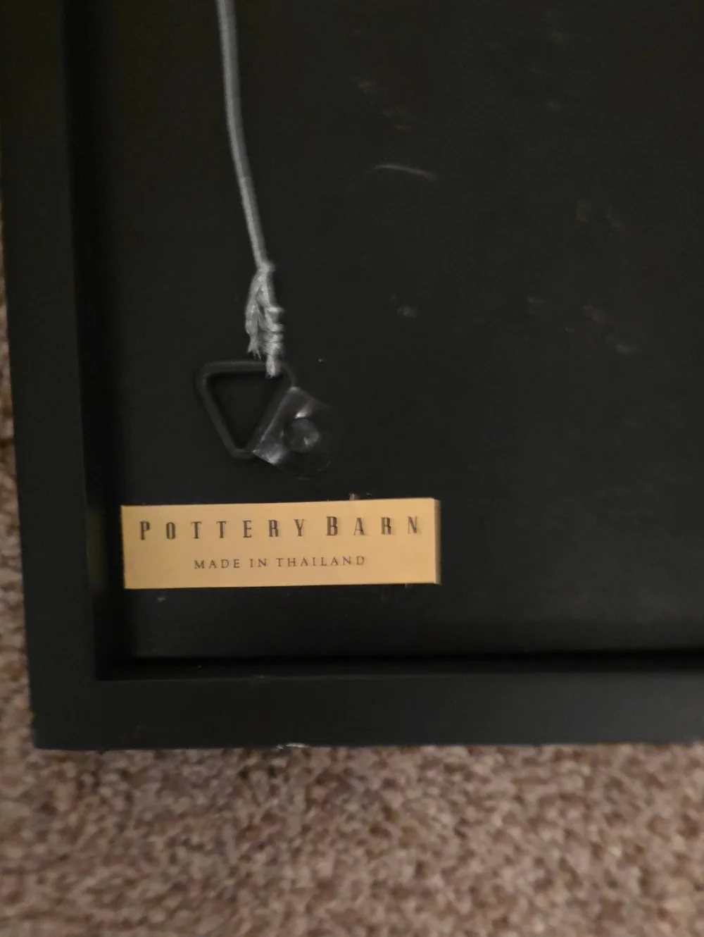 POTTERY BARN Wood Gallery Single Picture Frame Black & Gold